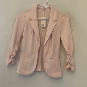 Candies light peach long ruched sleeve open jacket Size S NWT